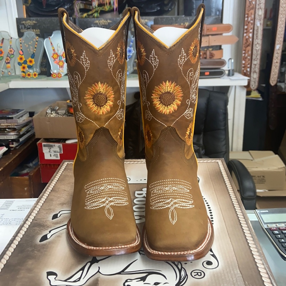 Western square toed boots